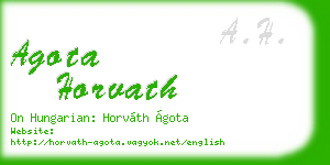 agota horvath business card